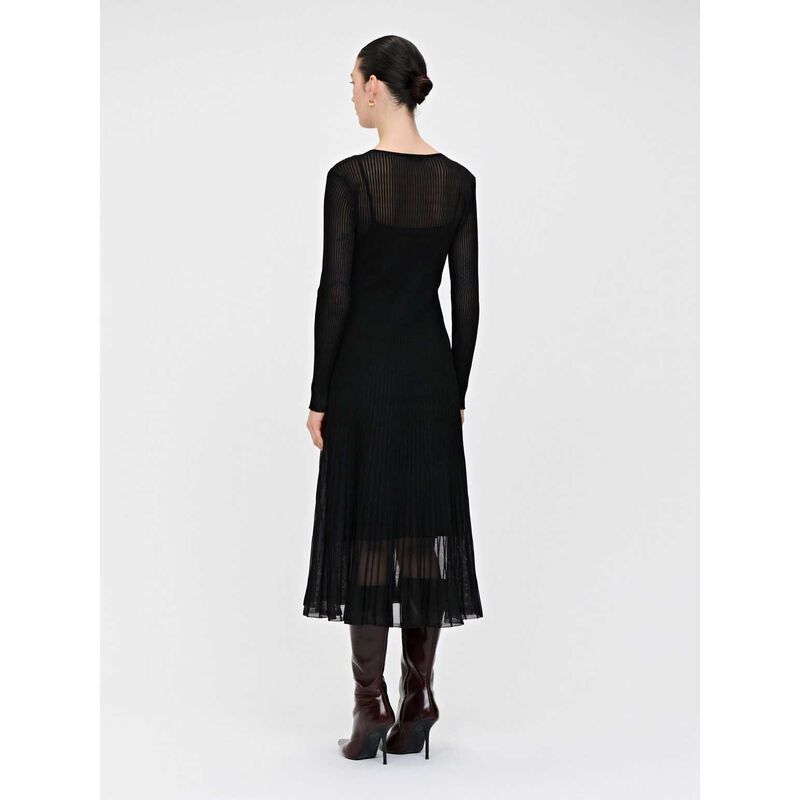 Veronika Maine Solid And Sheer Rib Knit Dress image number 1